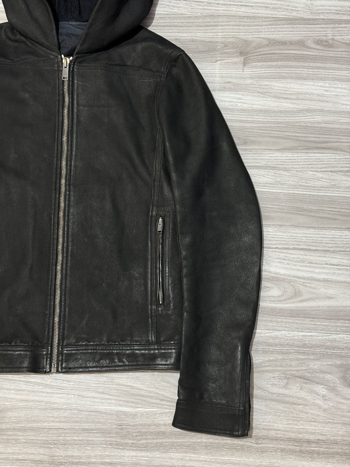 Rick Owens FW13-14 Heavy Hooded Leather Jacket