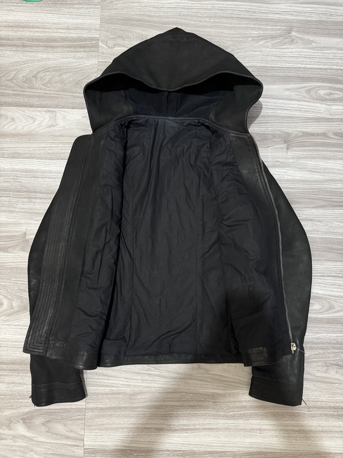 Rick Owens FW13-14 Heavy Hooded Leather Jacket