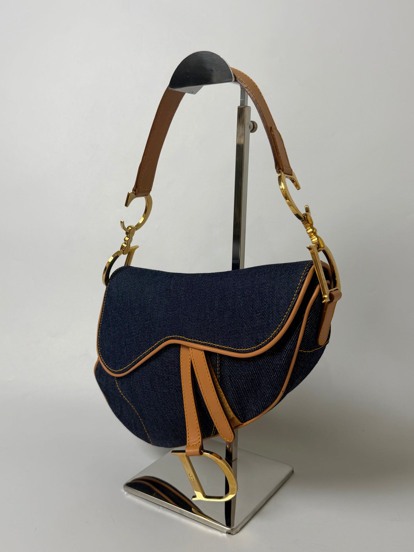 2000’s Christian Dior Saddle Blue Denim Rare Lining