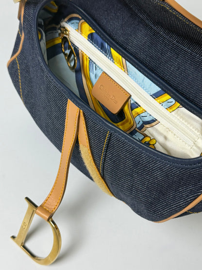2000’s Christian Dior Saddle Blue Denim Rare Lining
