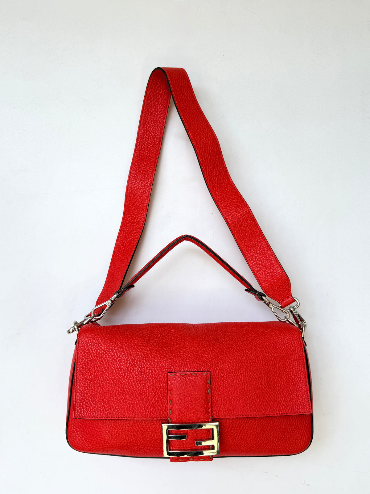 Fendi Red Selleria Mamma Baguette