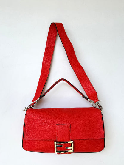 Fendi Red Selleria Mamma Baguette