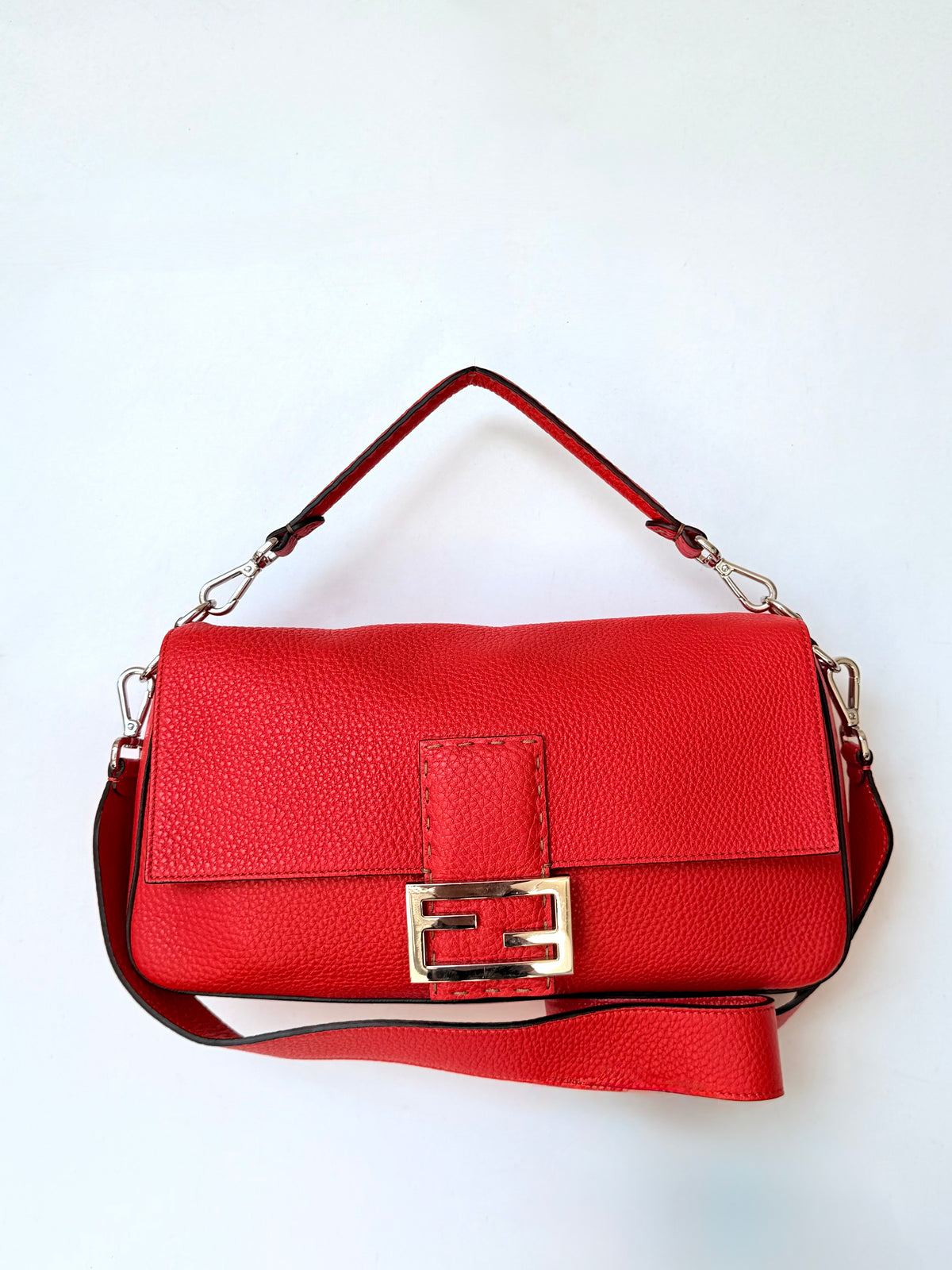 Fendi Red Selleria Mamma Baguette