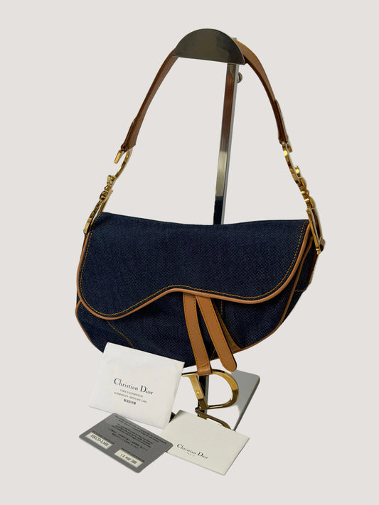 2000’s Christian Dior Saddle Blue Denim Rare Lining