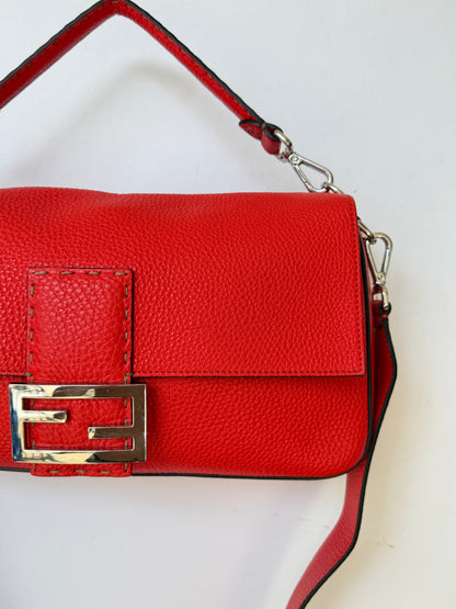 Fendi Red Selleria Mamma Baguette