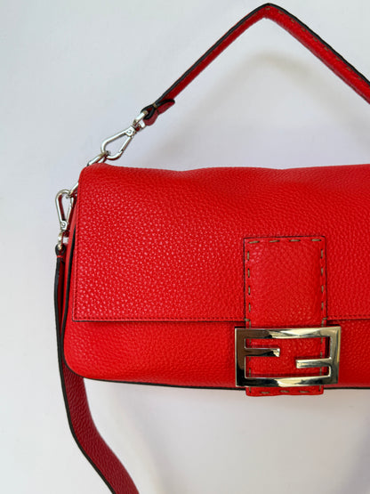 Fendi Red Selleria Mamma Baguette