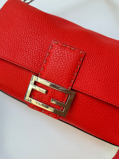 Fendi Red Selleria Mamma Baguette