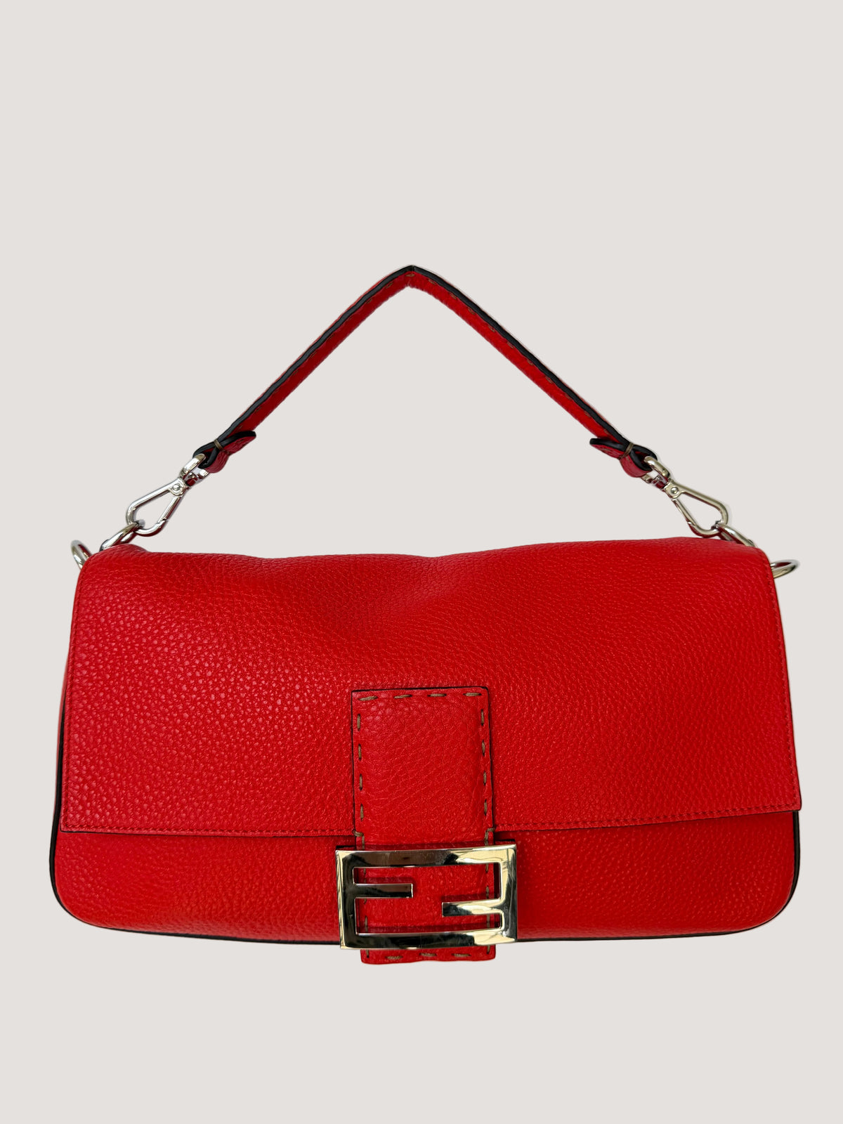 Fendi Red Selleria Mamma Baguette
