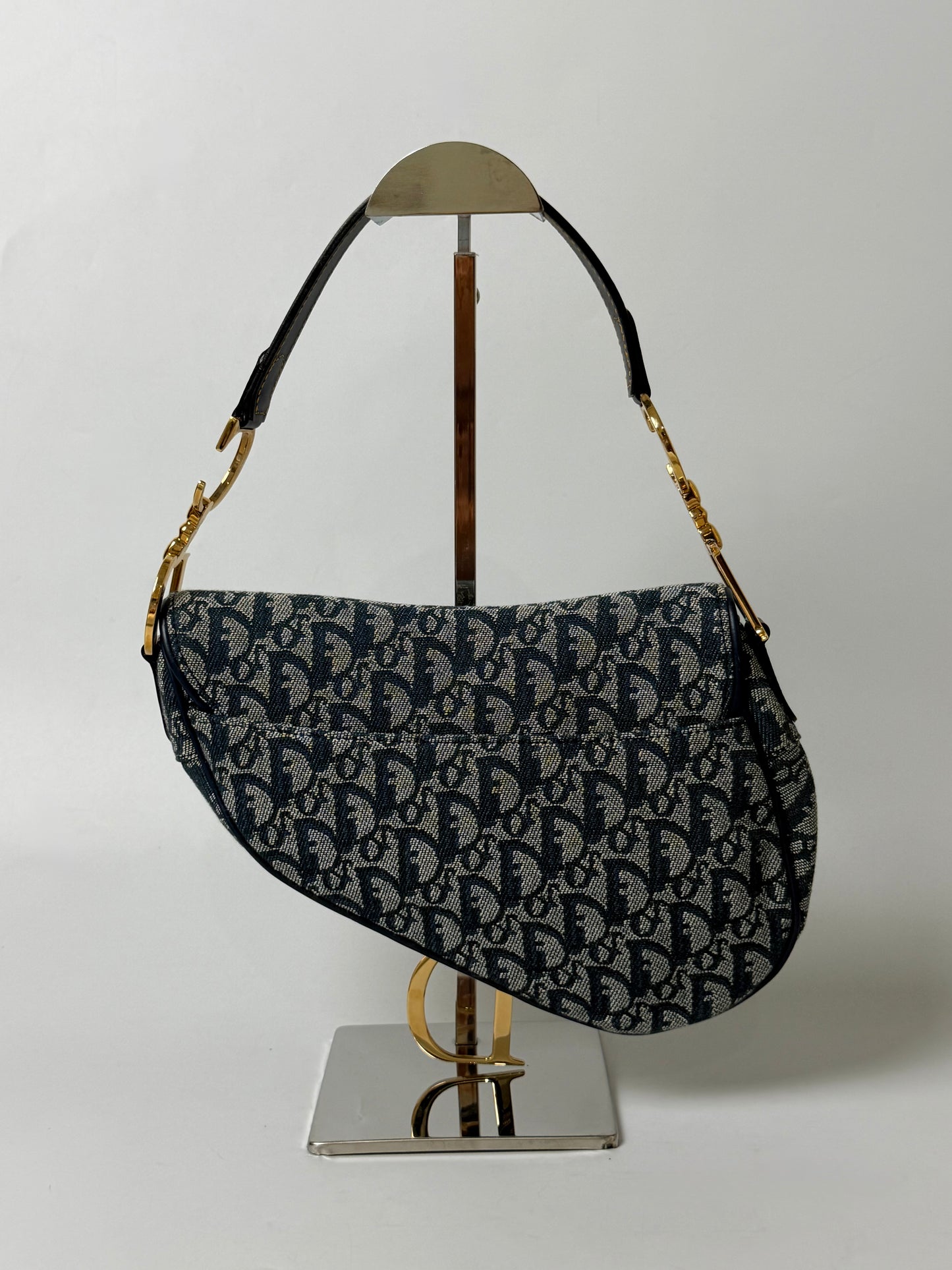 2000’s Dior Blue Oblique Saddle Bag Rare Lining