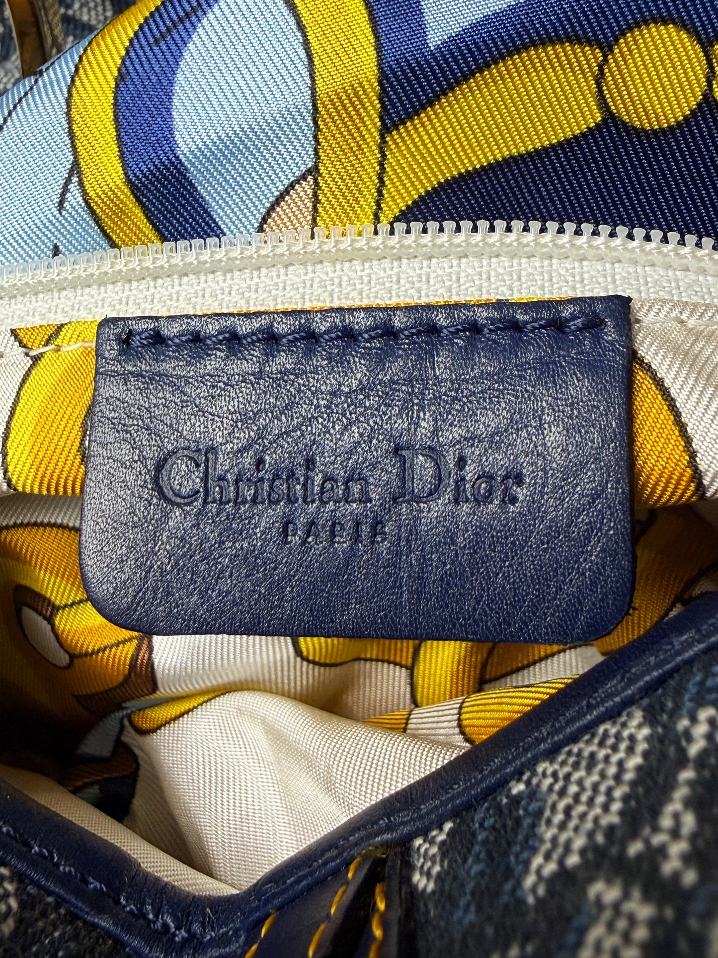 2000’s Dior Blue Oblique Saddle Bag Rare Lining