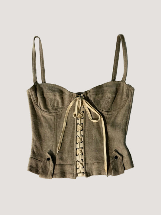 Vintage Dolce & Gabbana Beige Corset Top