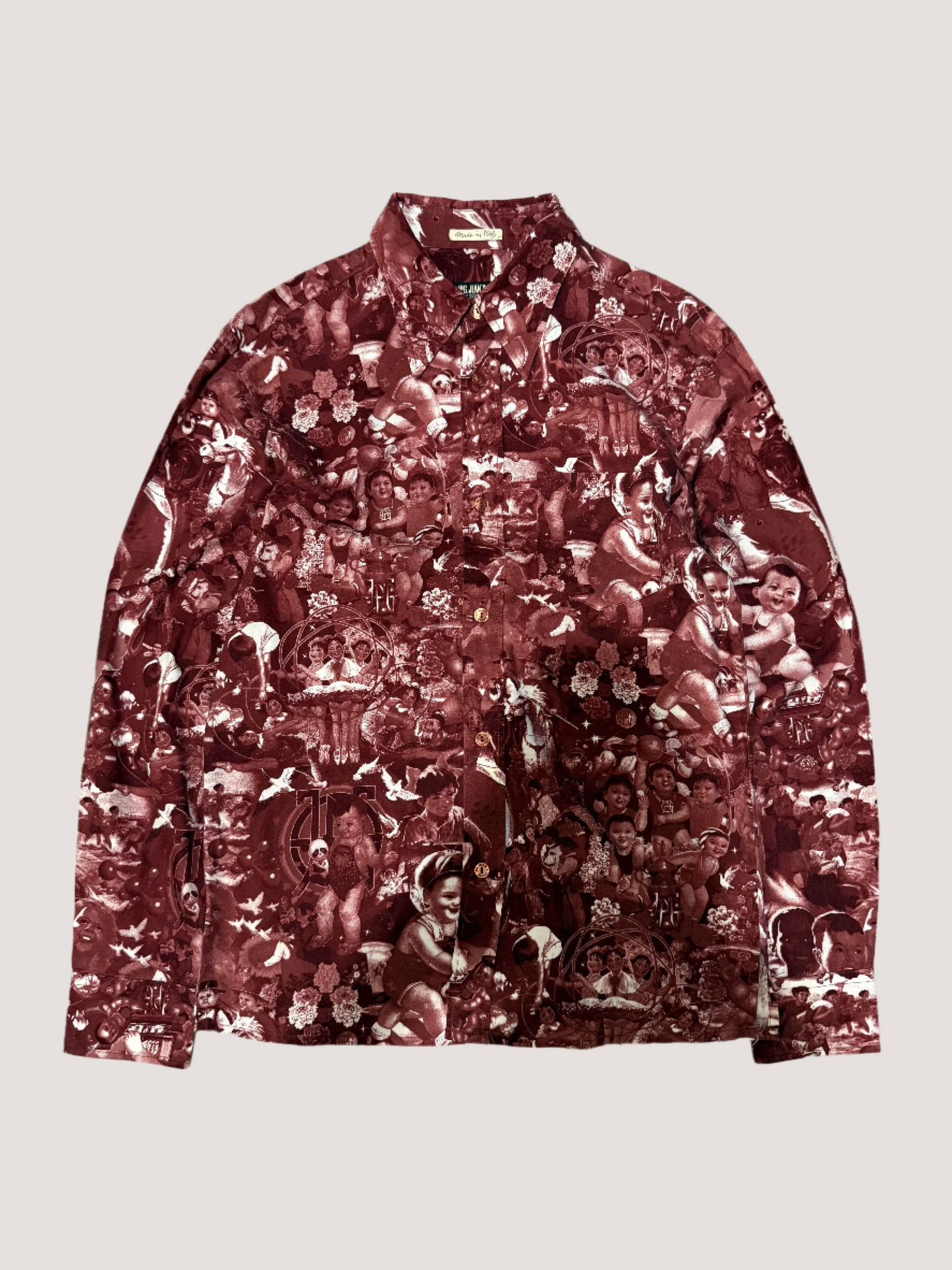 Rare Jean Paul Gaultier 1990's Face Print Button Down Shirt