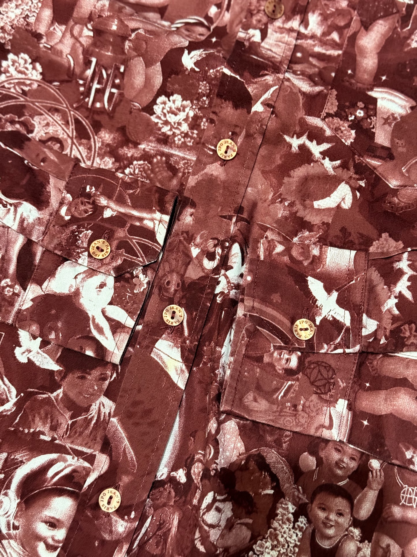 Rare Jean Paul Gaultier 1990's Face Print Button Down Shirt