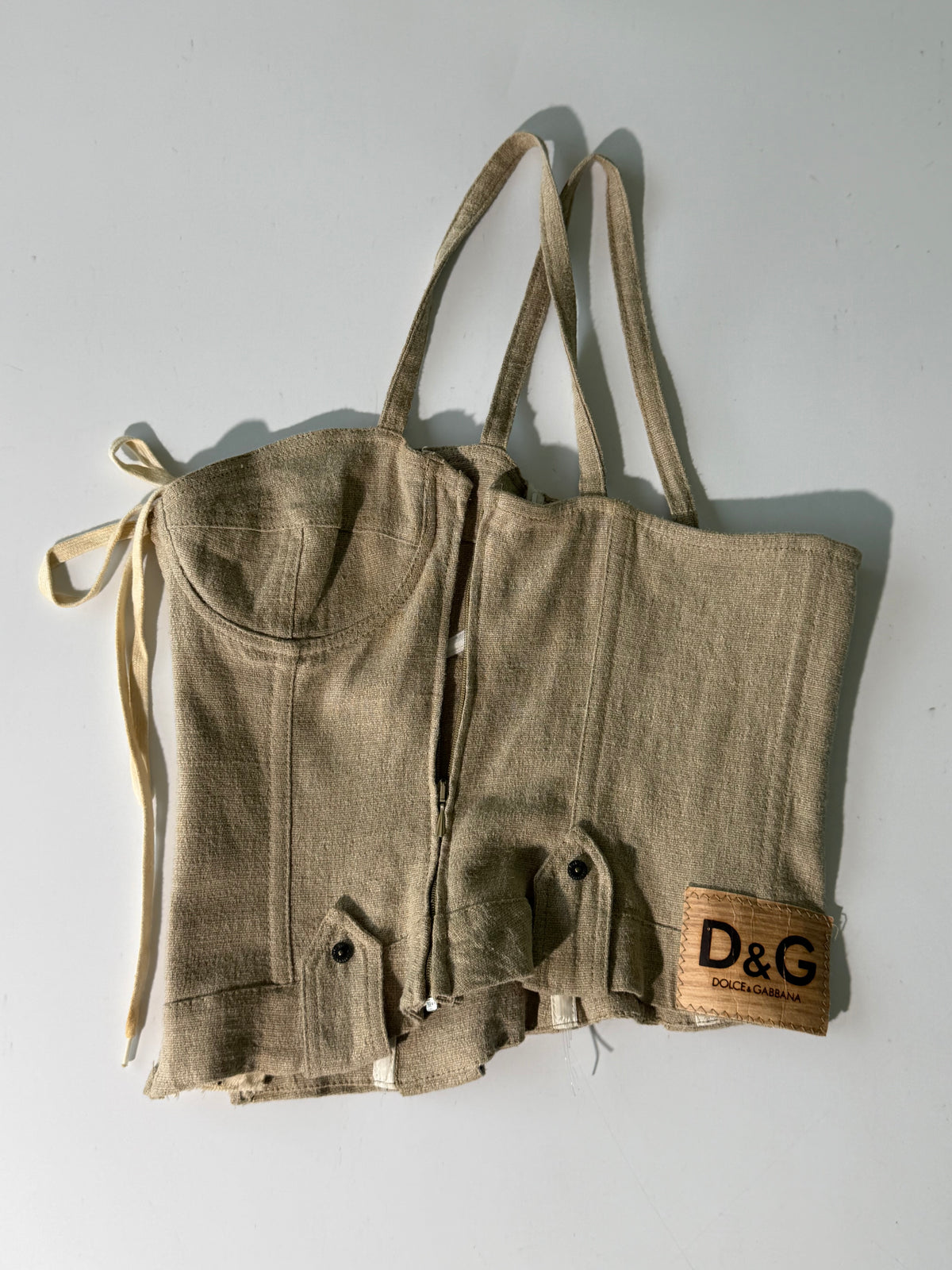 Vintage Dolce & Gabbana Beige Corset Top
