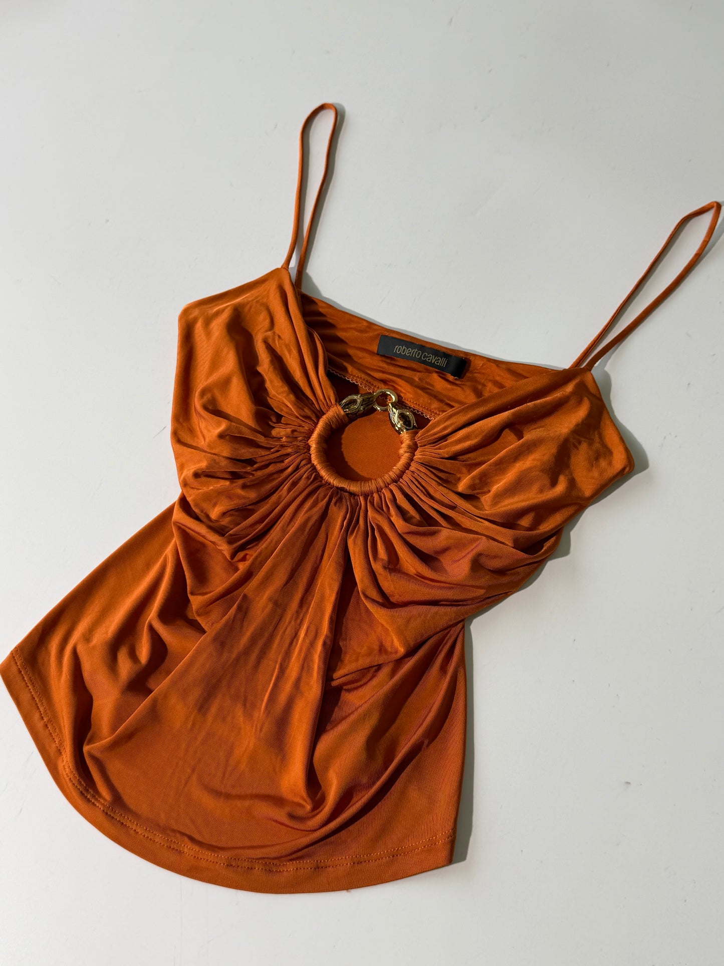 Vintage Roberto Cavalli Orange Jersey Camisole Top