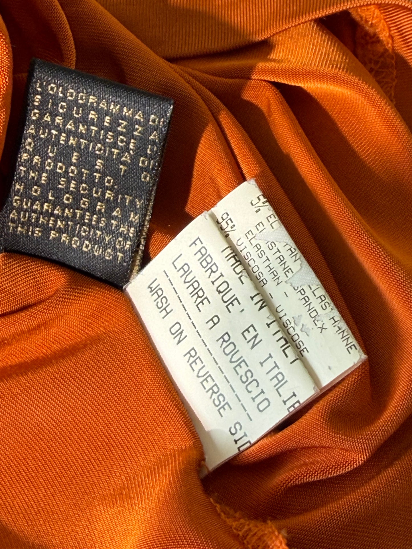 Vintage Roberto Cavalli Orange Jersey Camisole Top