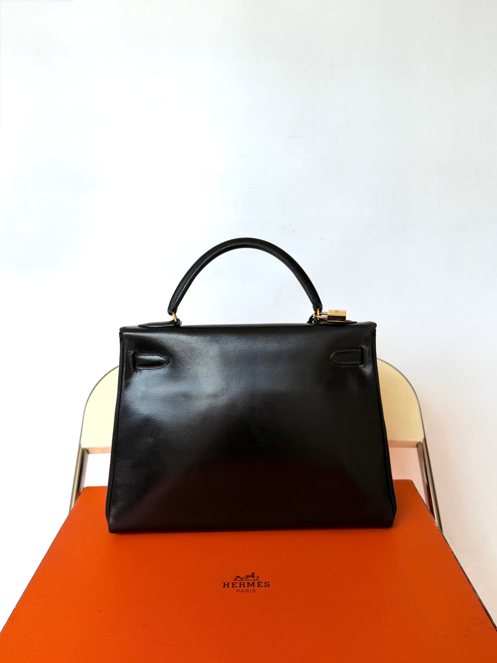 Vintage Hermes 1984 Choco Brown Kelly 32