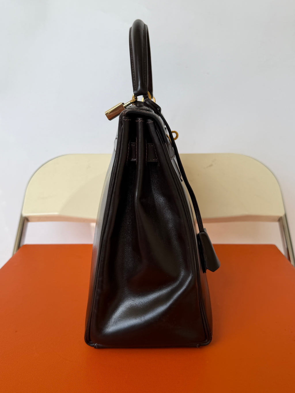 Vintage Hermes 1984 Choco Brown Kelly 32