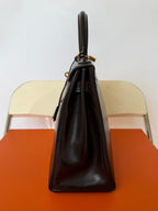 Vintage Hermes 1984 Choco Brown Kelly 32
