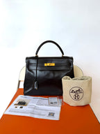 Vintage Hermes 1984 Choco Brown Kelly 32