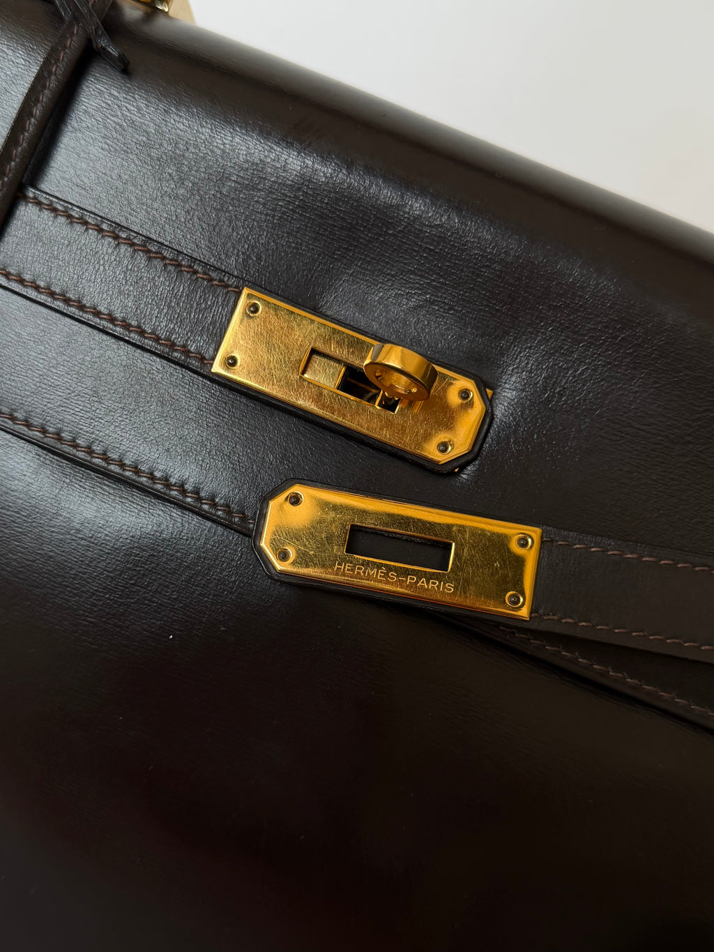 Vintage Hermes 1984 Choco Brown Kelly 32