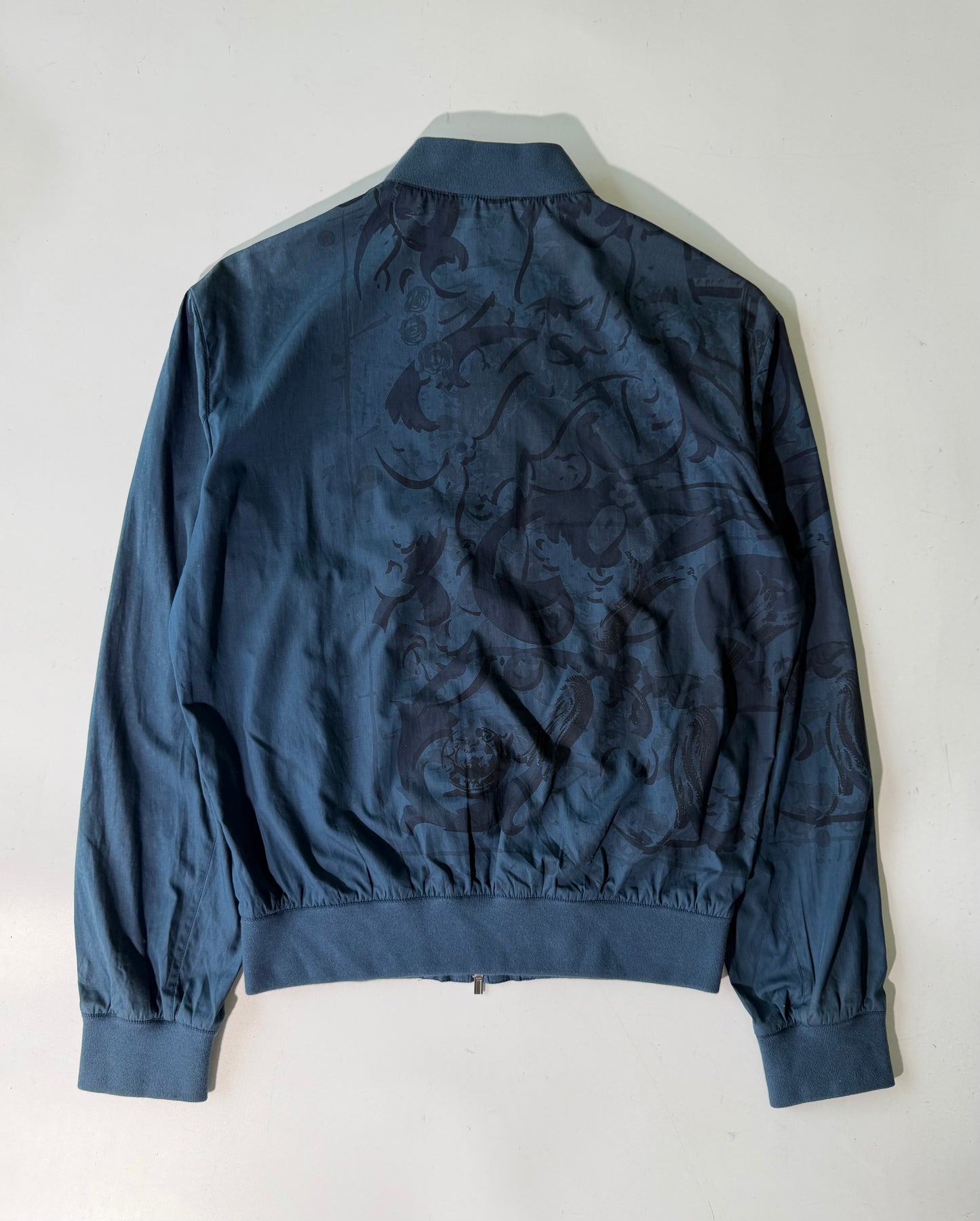 Hermes Navy Blue Jacquard Bomber Jacket
