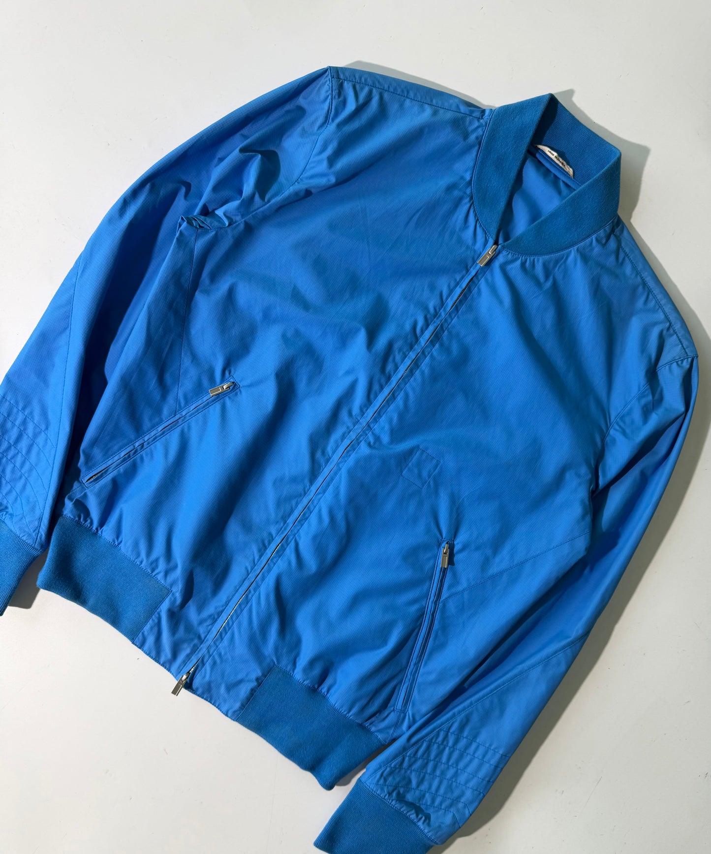 Hermes Blue Double Sided Zip Bomber Jacket