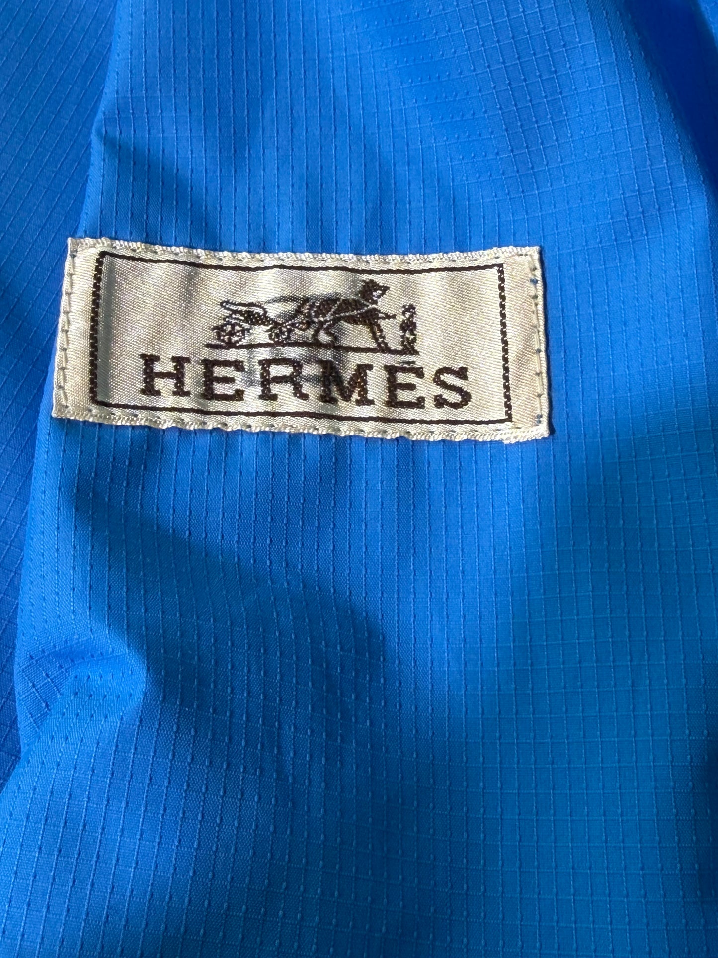 Hermes Blue Double Sided Zip Bomber Jacket
