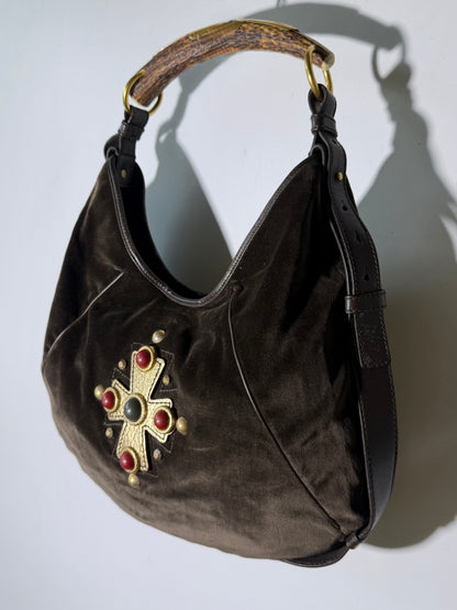 Vintage Yves Saint Laurent by Tom Ford Brown Beaded Mombasa