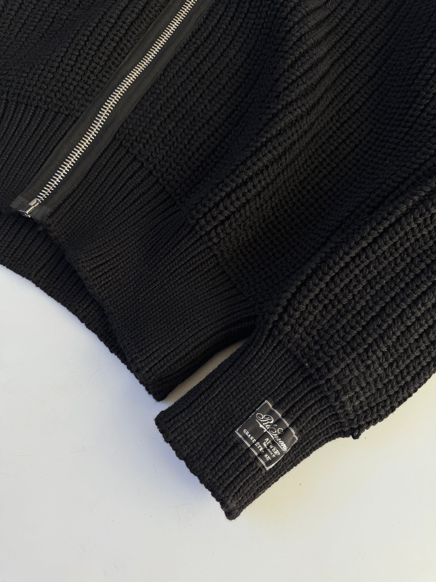 Raf Simons Zip Up Bulky Knit Turtleneck Cardigan