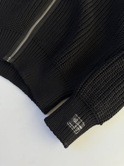 Raf Simons Zip Up Bulky Knit Turtleneck Cardigan