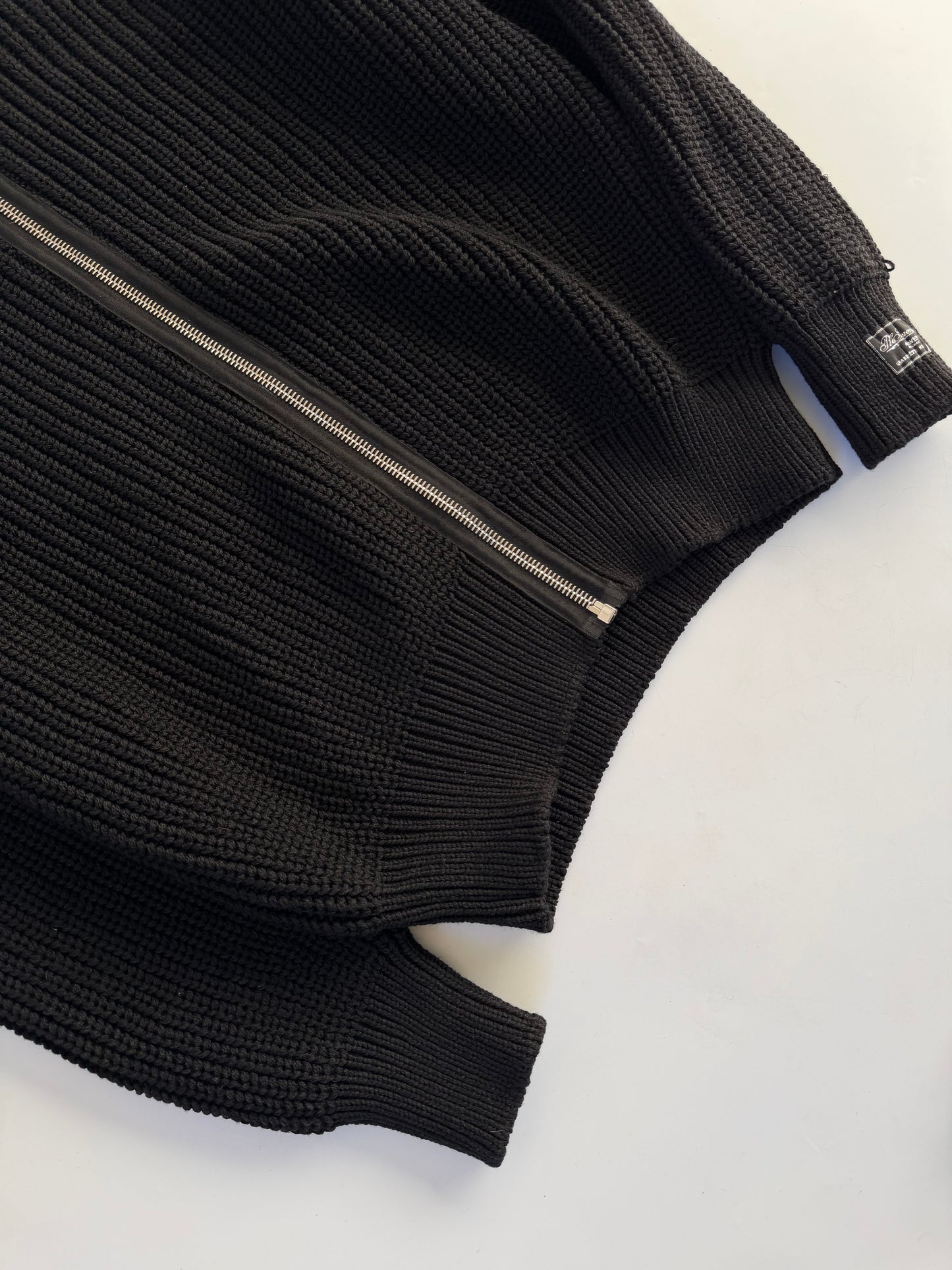 Raf Simons Zip Up Bulky Knit Turtleneck Cardigan
