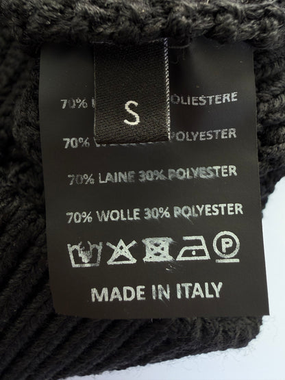 Raf Simons Zip Up Bulky Knit Turtleneck Cardigan