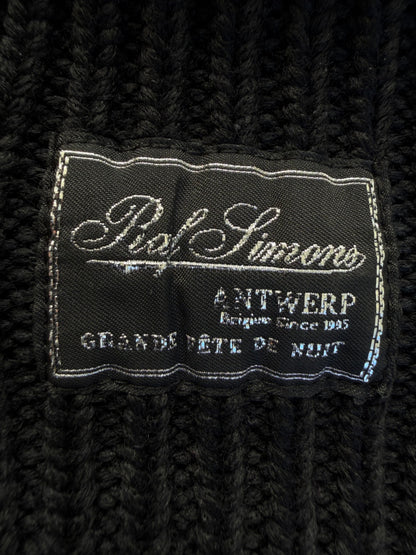 Raf Simons Zip Up Bulky Knit Turtleneck Cardigan
