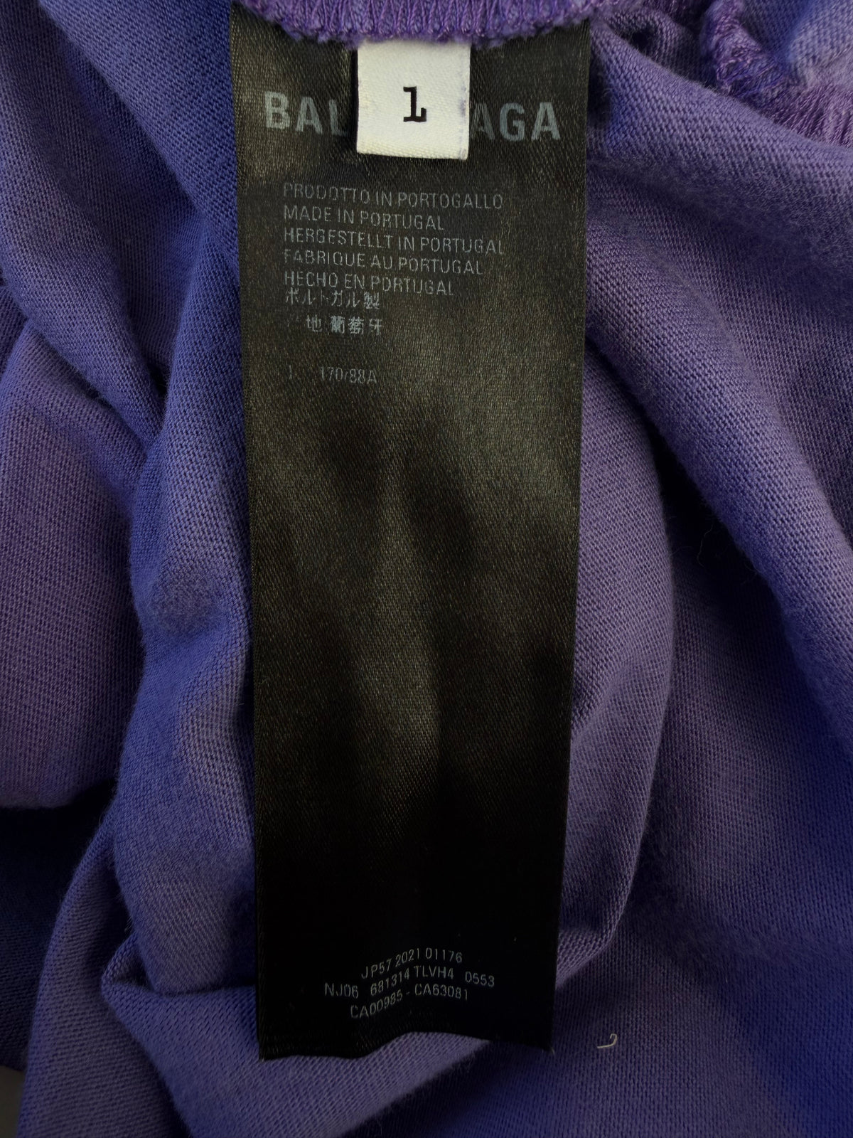 Balenciaga Rhinestone Bébé Worn-Out T-Shirt Purple
