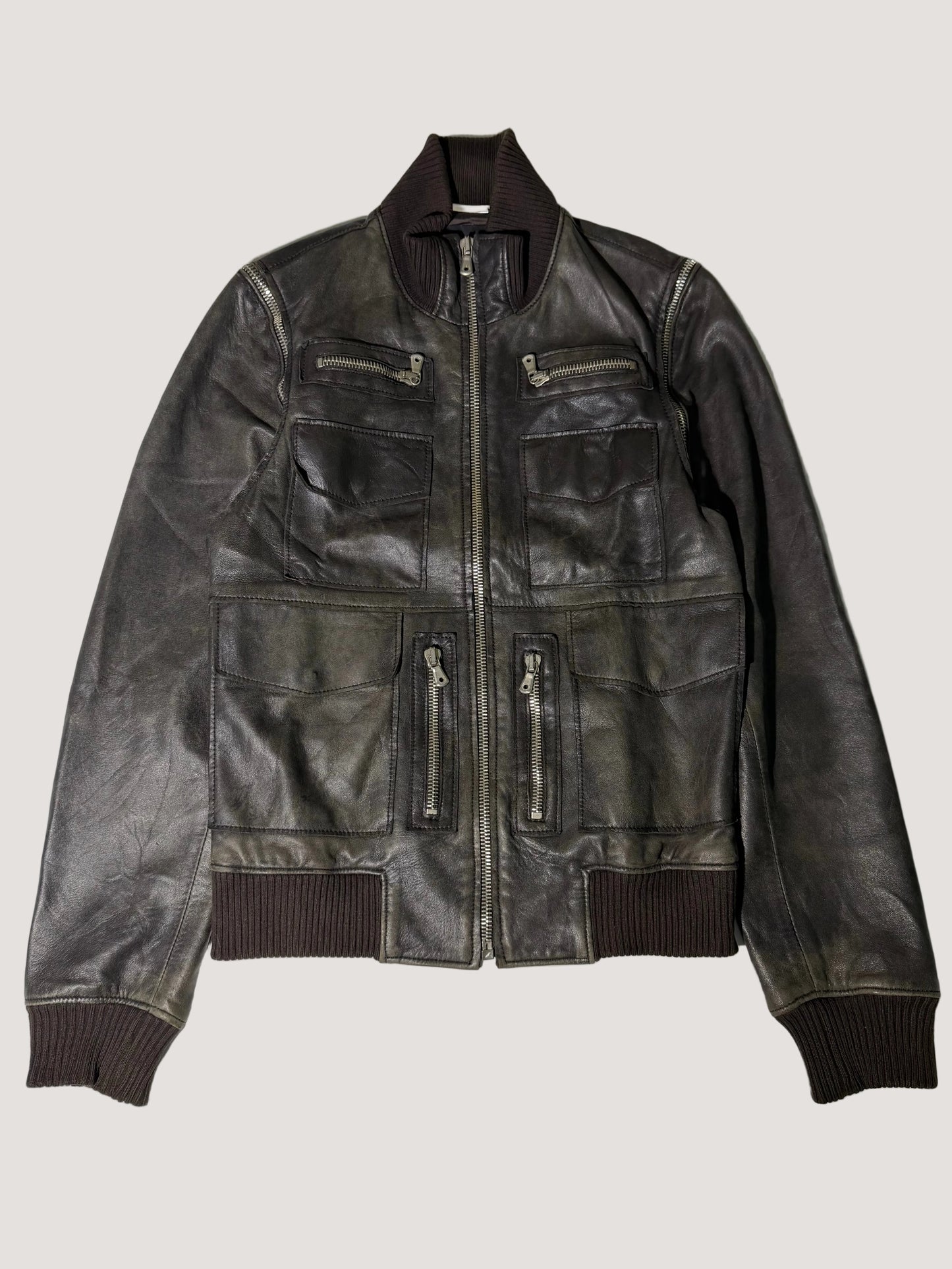 2000’s Dolce & Gabbana Brown Faded Multi Zip Jacket