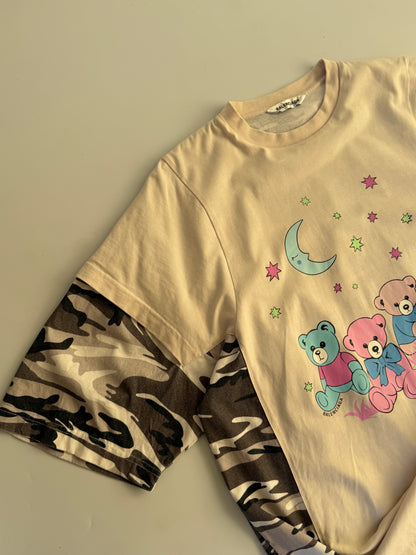 Balenciaga Camo Double-Layer Love Bear Tee