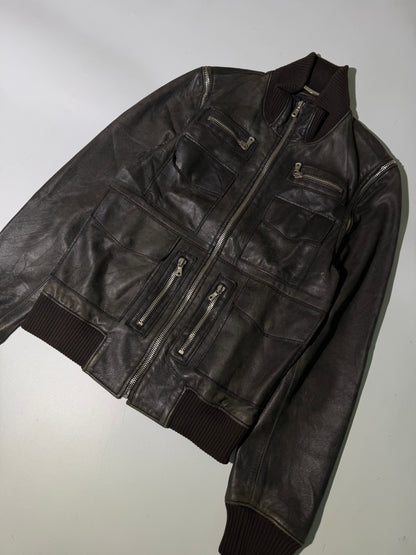 2000’s Dolce & Gabbana Brown Faded Multi Zip Jacket