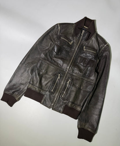 2000’s Dolce & Gabbana Brown Faded Multi Zip Jacket