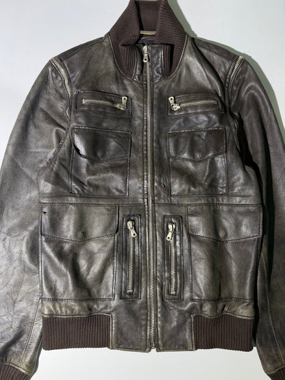 2000’s Dolce & Gabbana Brown Faded Multi Zip Jacket