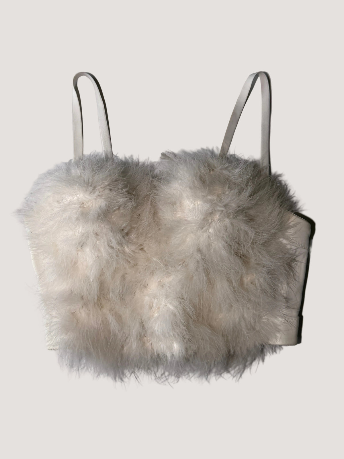 Vintage Dolce & Gabbana White Ostrich Feather Corset
