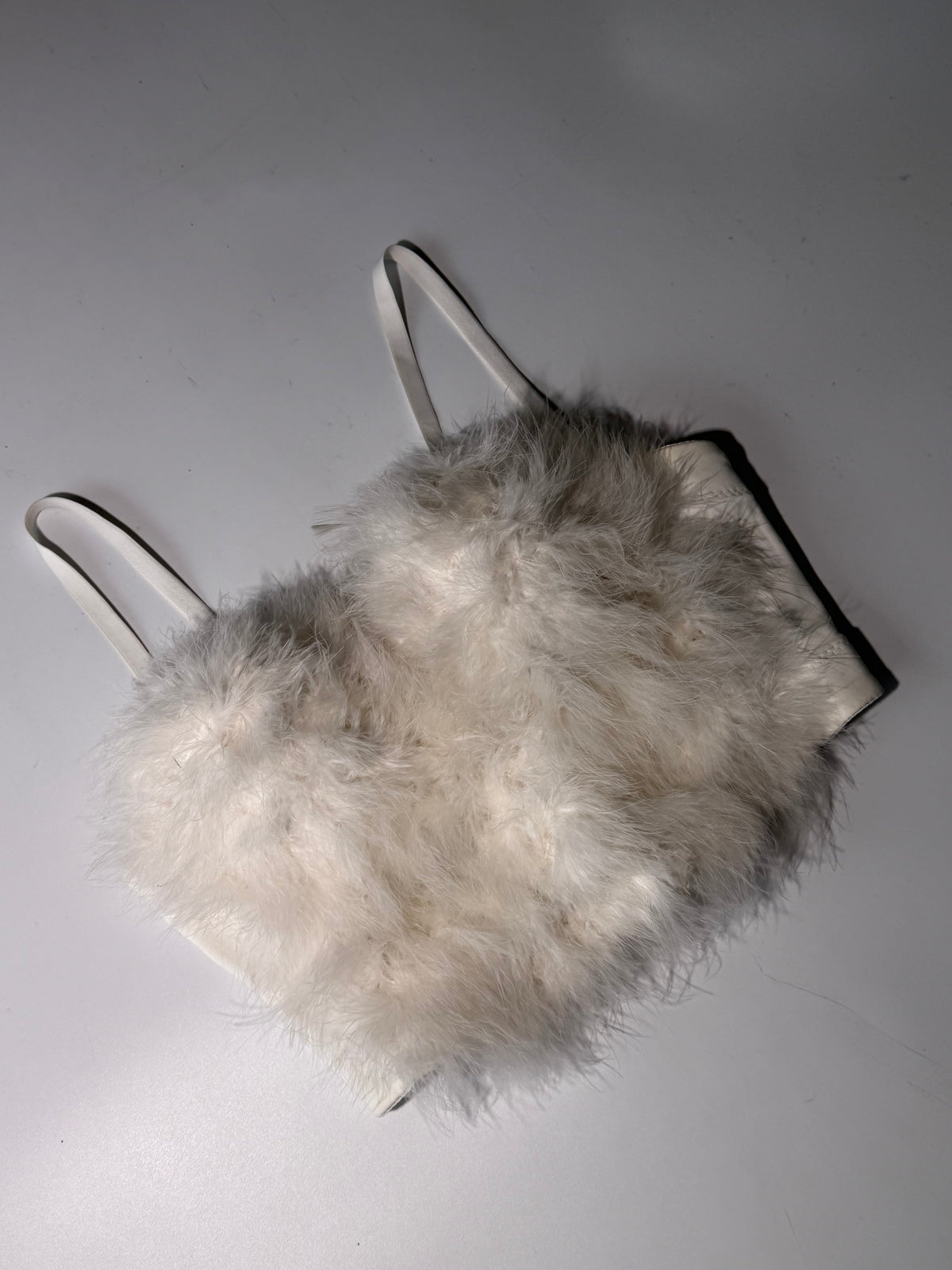 Vintage Dolce & Gabbana White Ostrich Feather Corset