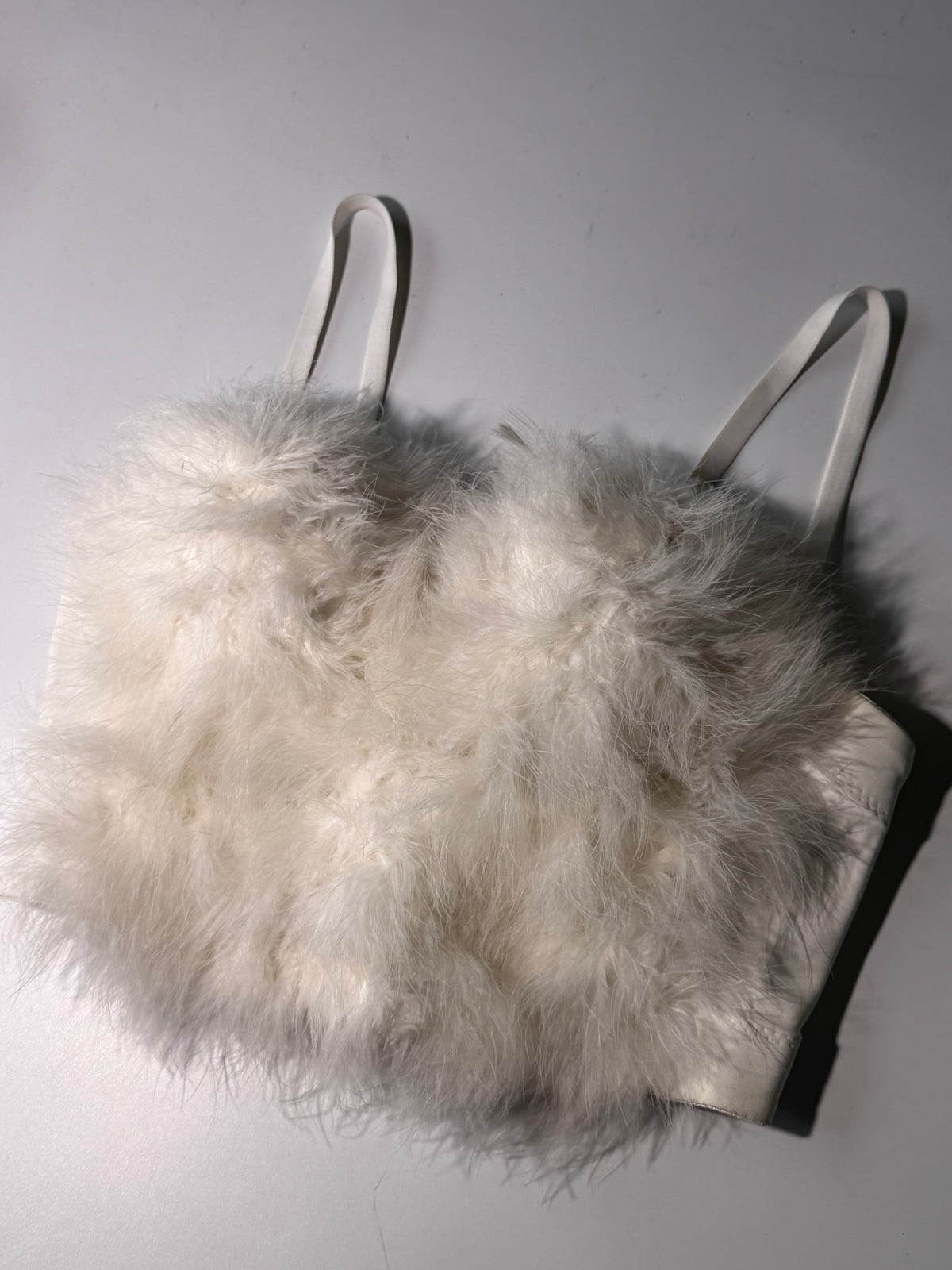 Vintage Dolce & Gabbana White Ostrich Feather Corset