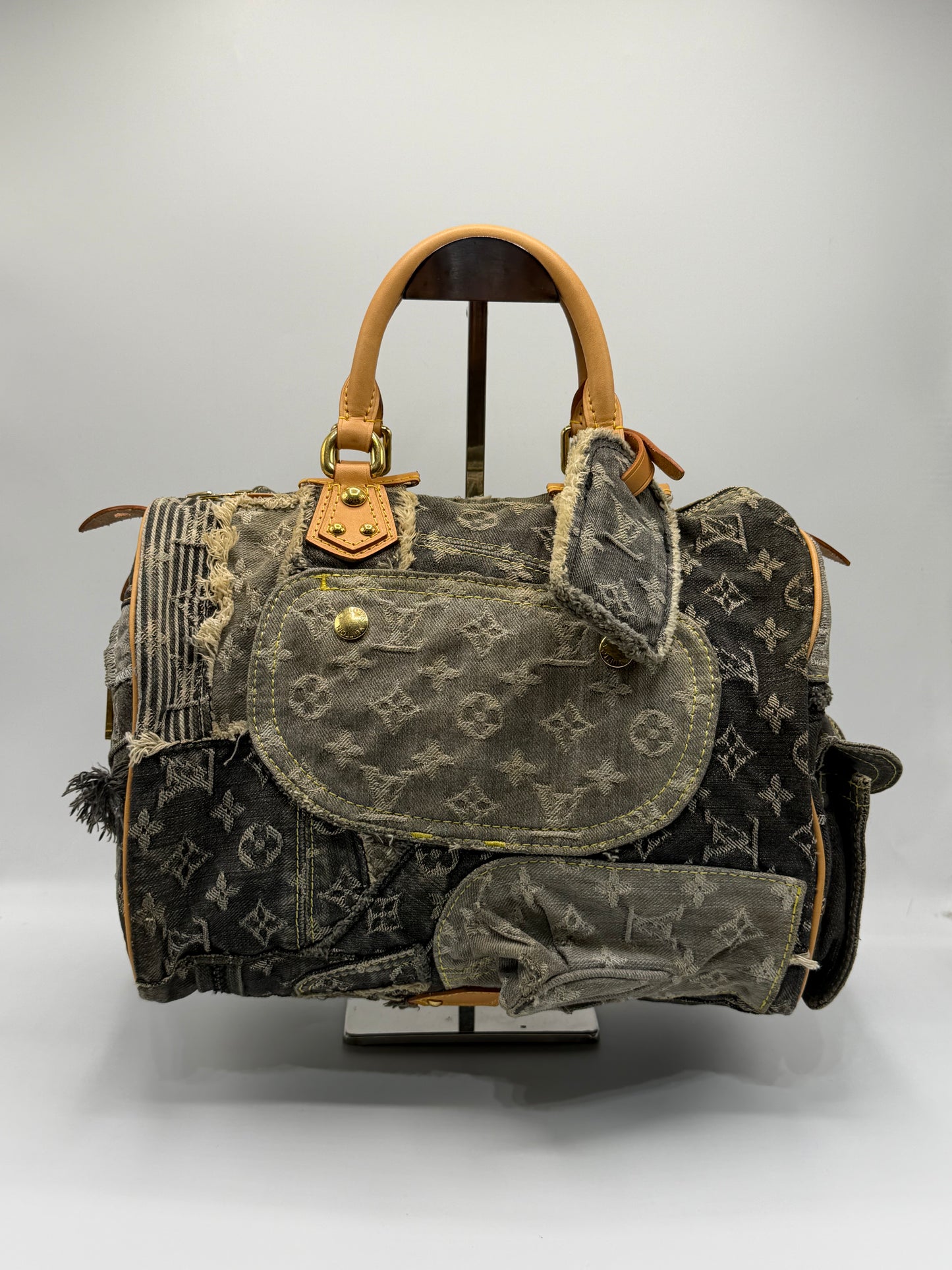 Louis Vuitton Limited Edition Denim Patchwork Speedy Bag