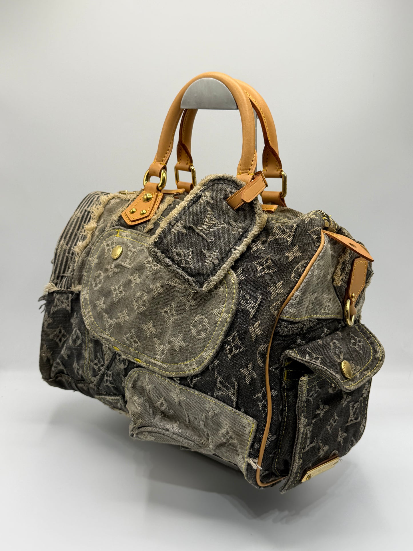 Louis Vuitton Limited Edition Denim Patchwork Speedy Bag