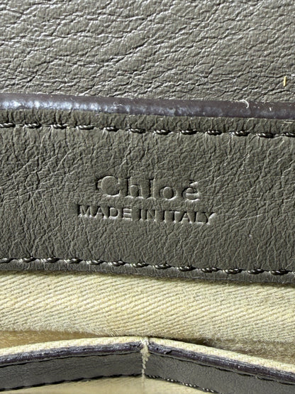 Chloe Dark Brown Crocodile Embossed Faye Day Medium Bag