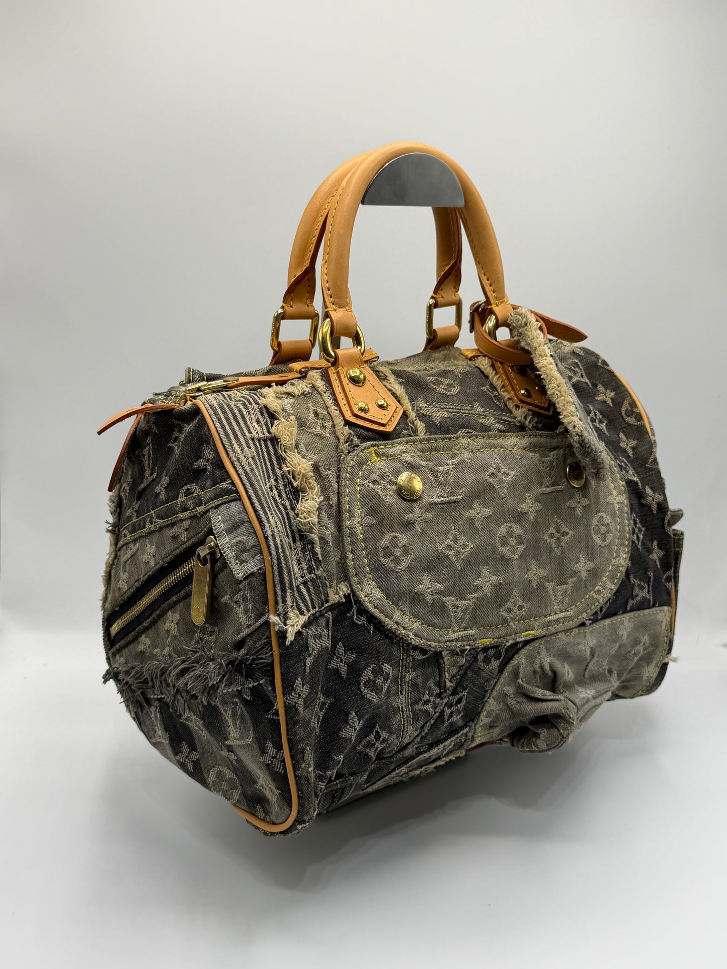 Louis Vuitton Limited Edition Denim Patchwork Speedy Bag