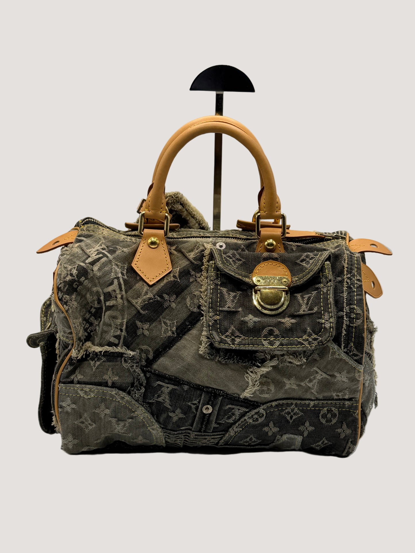 Louis Vuitton Limited Edition Denim Patchwork Speedy Bag