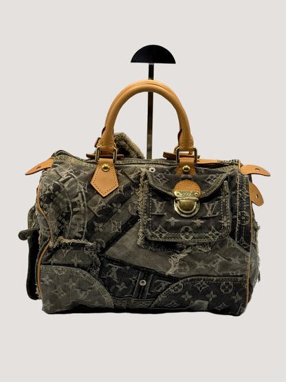 Louis Vuitton Limited Edition Denim Patchwork Speedy Bag