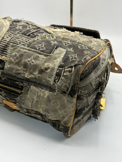Louis Vuitton Limited Edition Denim Patchwork Speedy Bag